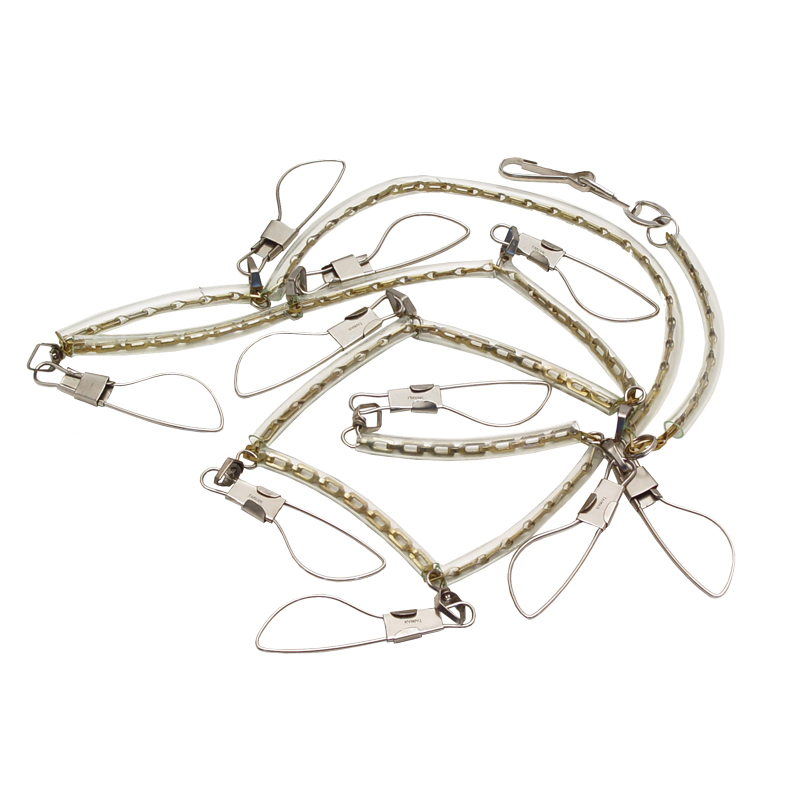 brass fish stringer, fish stringer, metal fish stringer, long fish stringer, long brass fish stringer, cable fish stringer, fish stringer with swivels, fish stringer with snaps and swivels