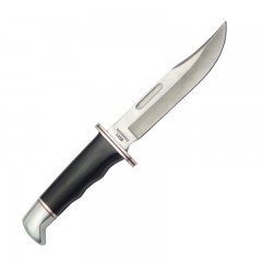 Hunting knife camping all purpose rubber handle leather sheath