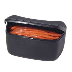 Fishing gear worm box ventilated built in brackets polyethylene