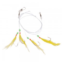 Fishing tackle rig sabiki feathered hooks