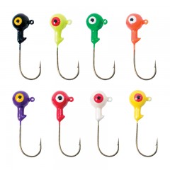 Fishing tackle jig heads painted single eye