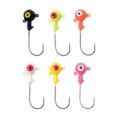 Fishing tackle jig heads double eye painted