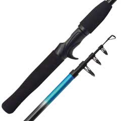 Telescopic spincast rod, ceramic guides 