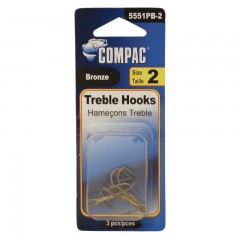 Fishing tackle hooks treble bronze sharp