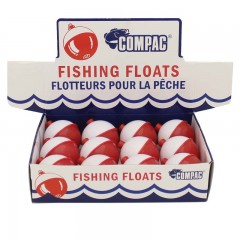 Fishing floats tackle bobbers plastic red white display box