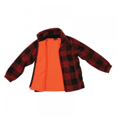 Canadian kid's lumberjack jacket reversible blaze orange hunting